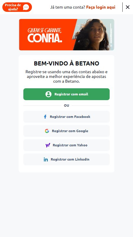 Criando uma conta na Betano