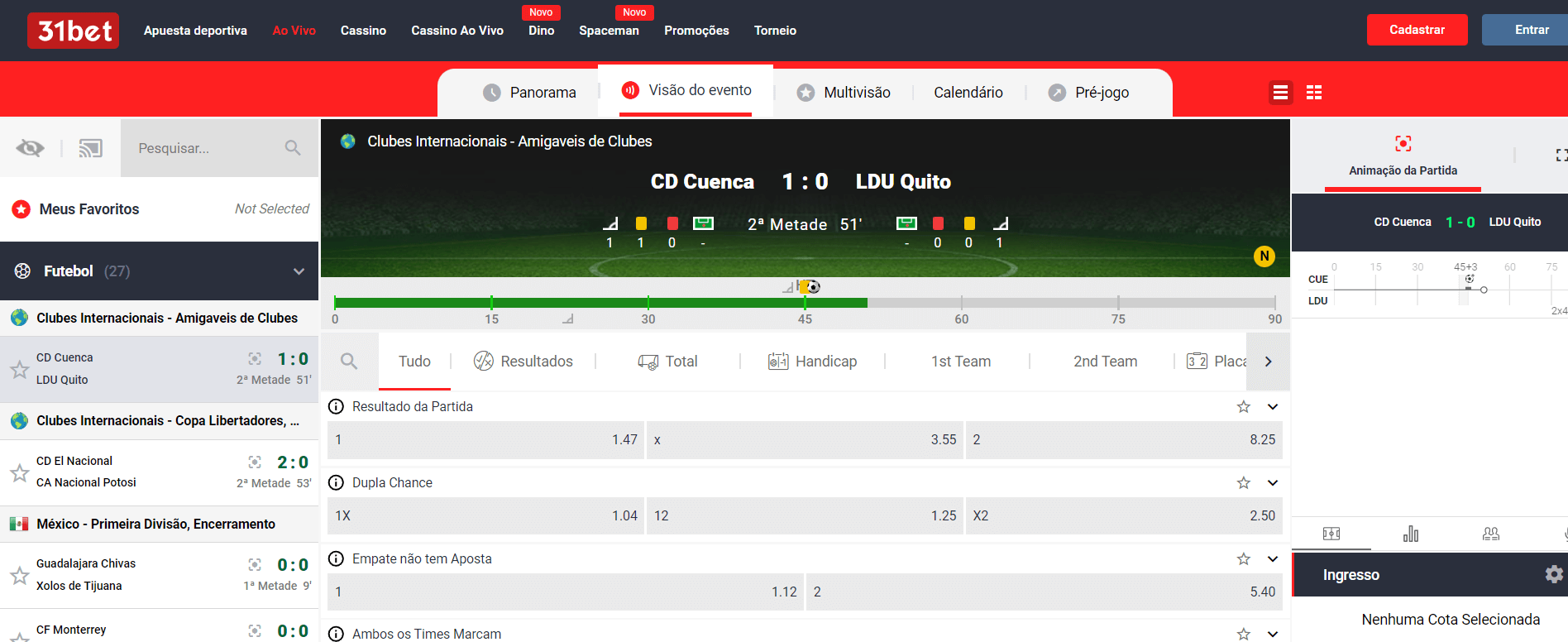  31Bet Apostas ao vivo