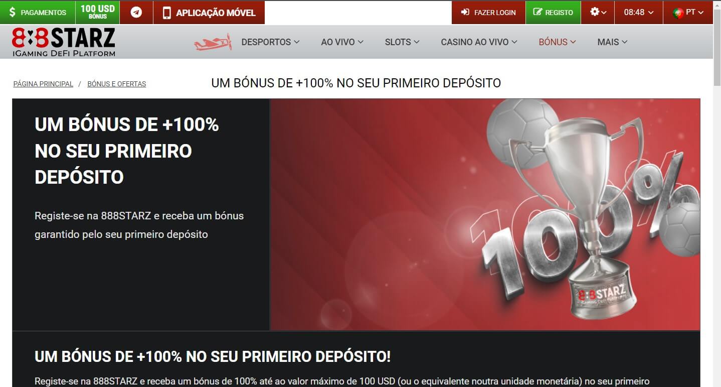 Bônus de boas-vindas 888Starz PT