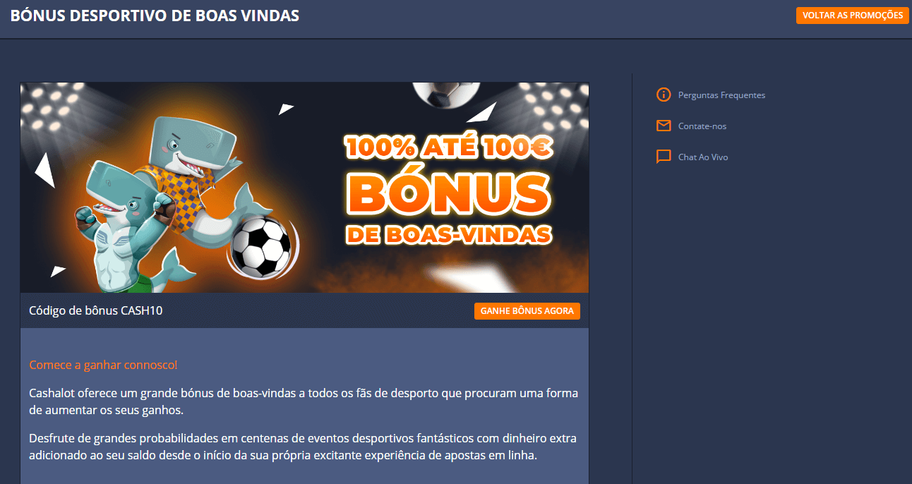 Cashalot.bet Bónus de boas-vindas