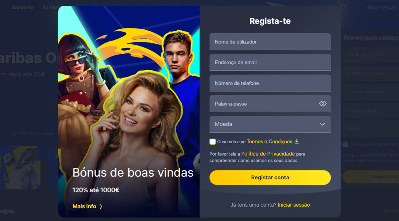 Processo de registro Bettilt