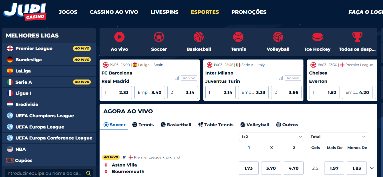 Apostas desportivas Jupicasino