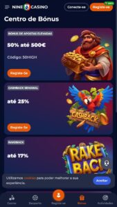 NineCasino promotions