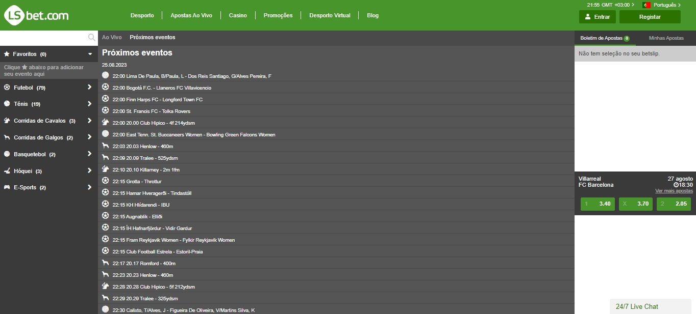 LSbet apostas ao vivo