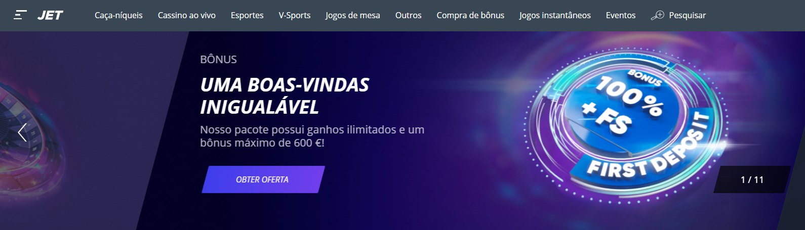 Jet Casino Bónus de boas-vindas