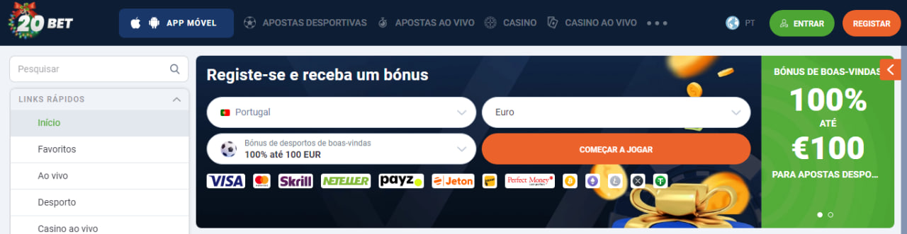 20Bet Casino em Portugal