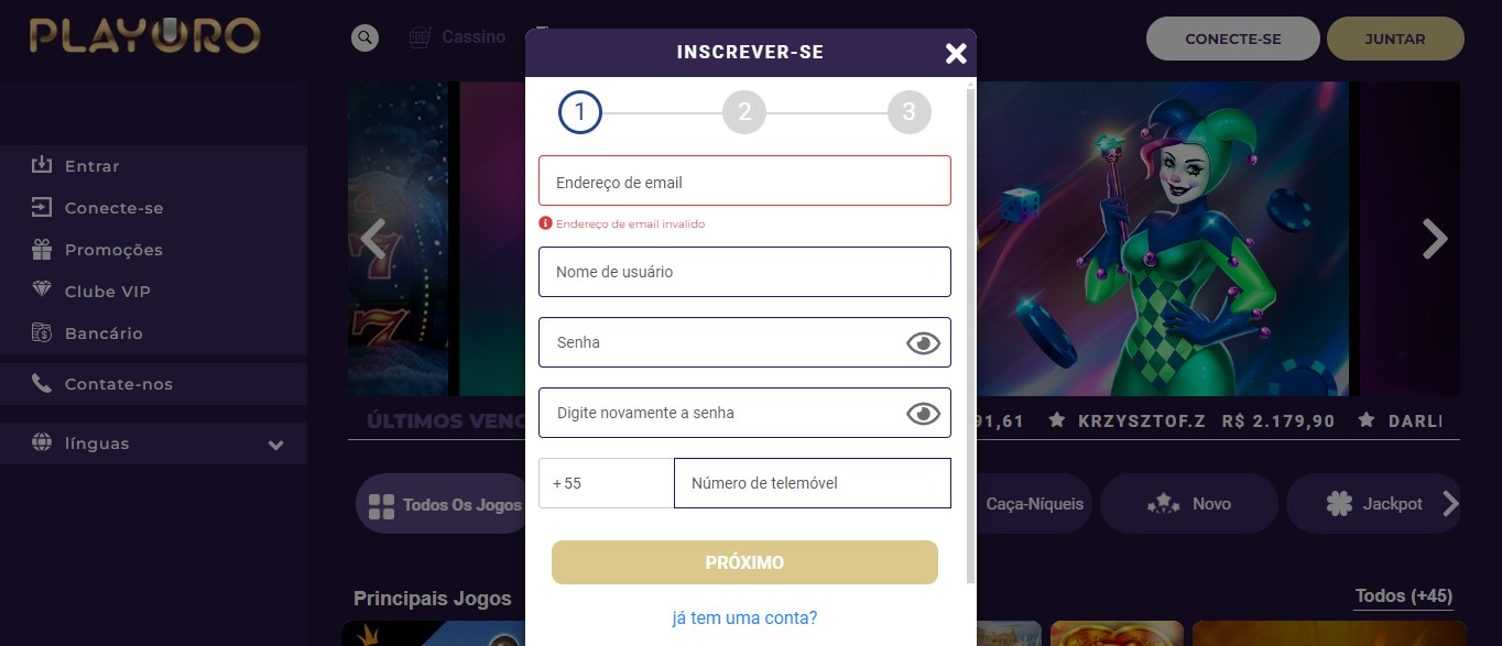 PlayOro Registration Portugal, apostasdesportivas.tv