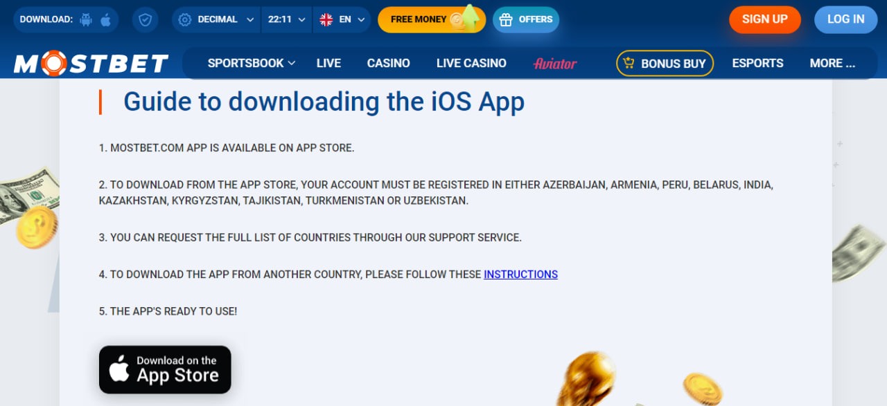 aplicação mobile Mostbet