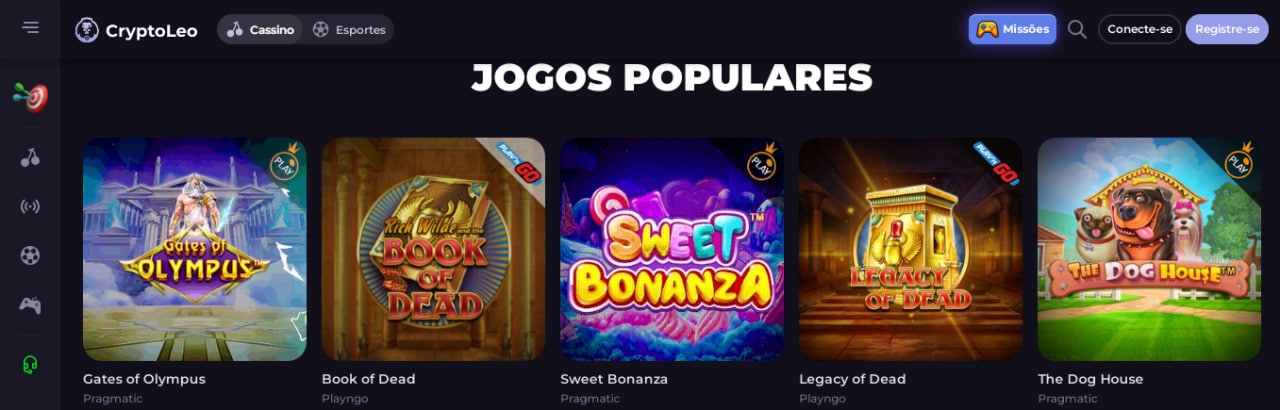 Jogos na CryptoLeo 