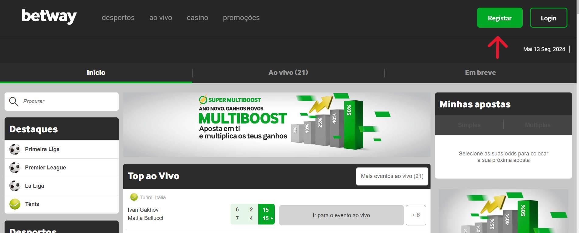 Depositar com PayPal Betway PT