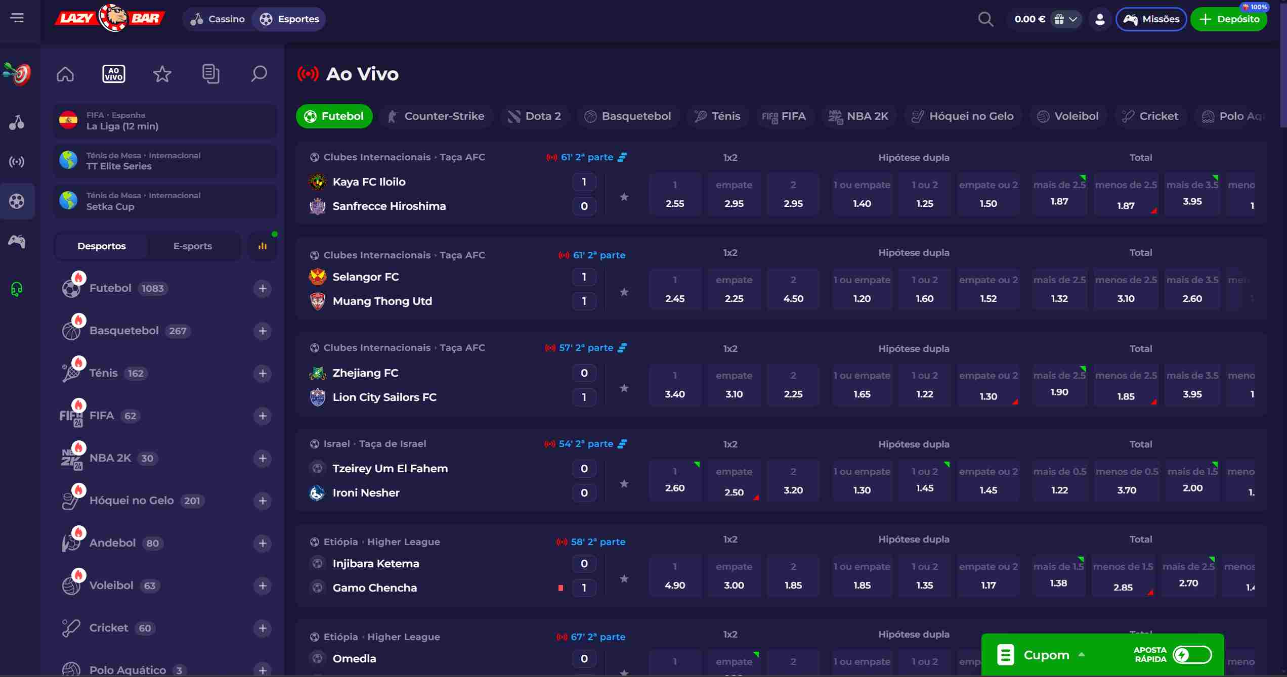 live sport lazybar apostasdesportivas