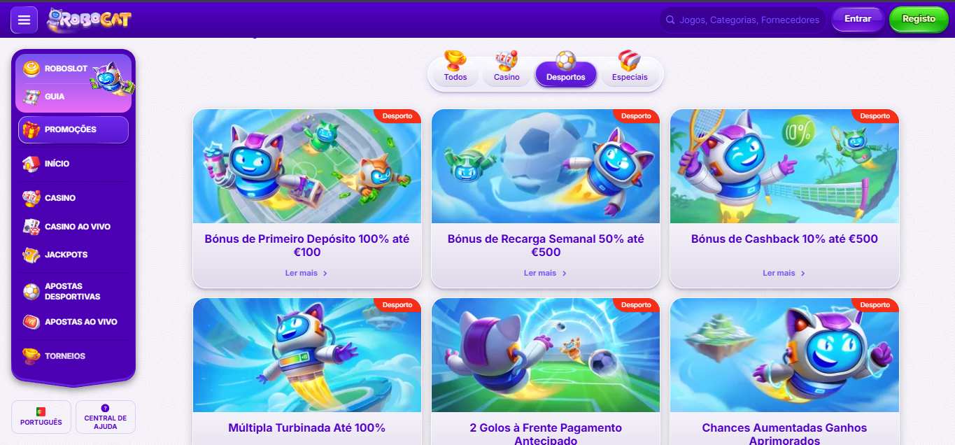 Robocat Bookmaker Portugal Sport Betting Bonuses, apostasdesportivas.tv
