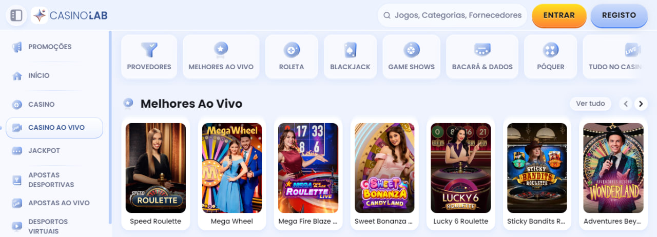 Casino ao vivo CasinoLab