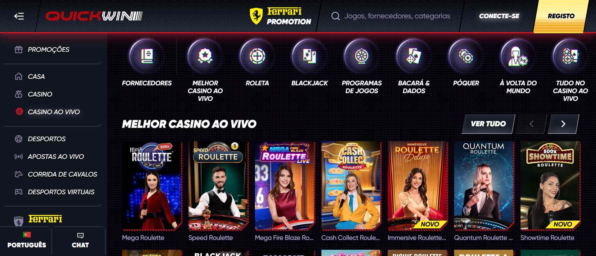 Quickwin Casino ao Vivo