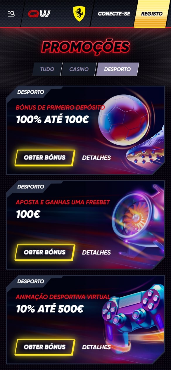 Bónus e promoções Quickwin