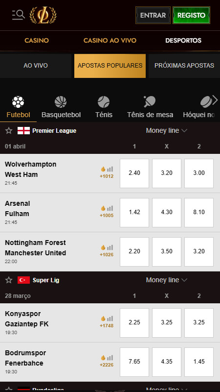 Legiano Bookmaker betting on football