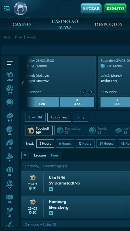 Slotuna Bookmaker betting on sports