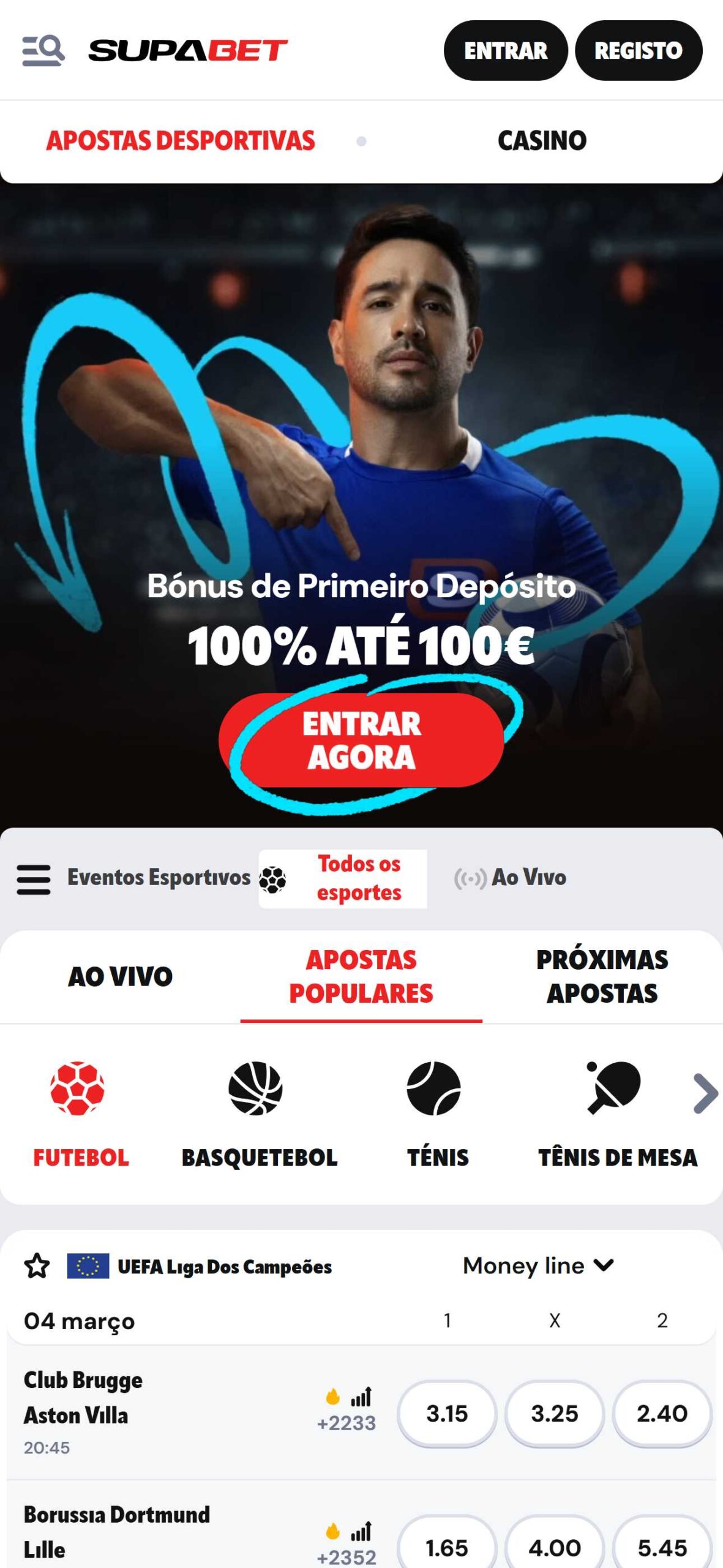 Supabet Bookmaker Portugal (mobile screen), apostasdesportivas.tv