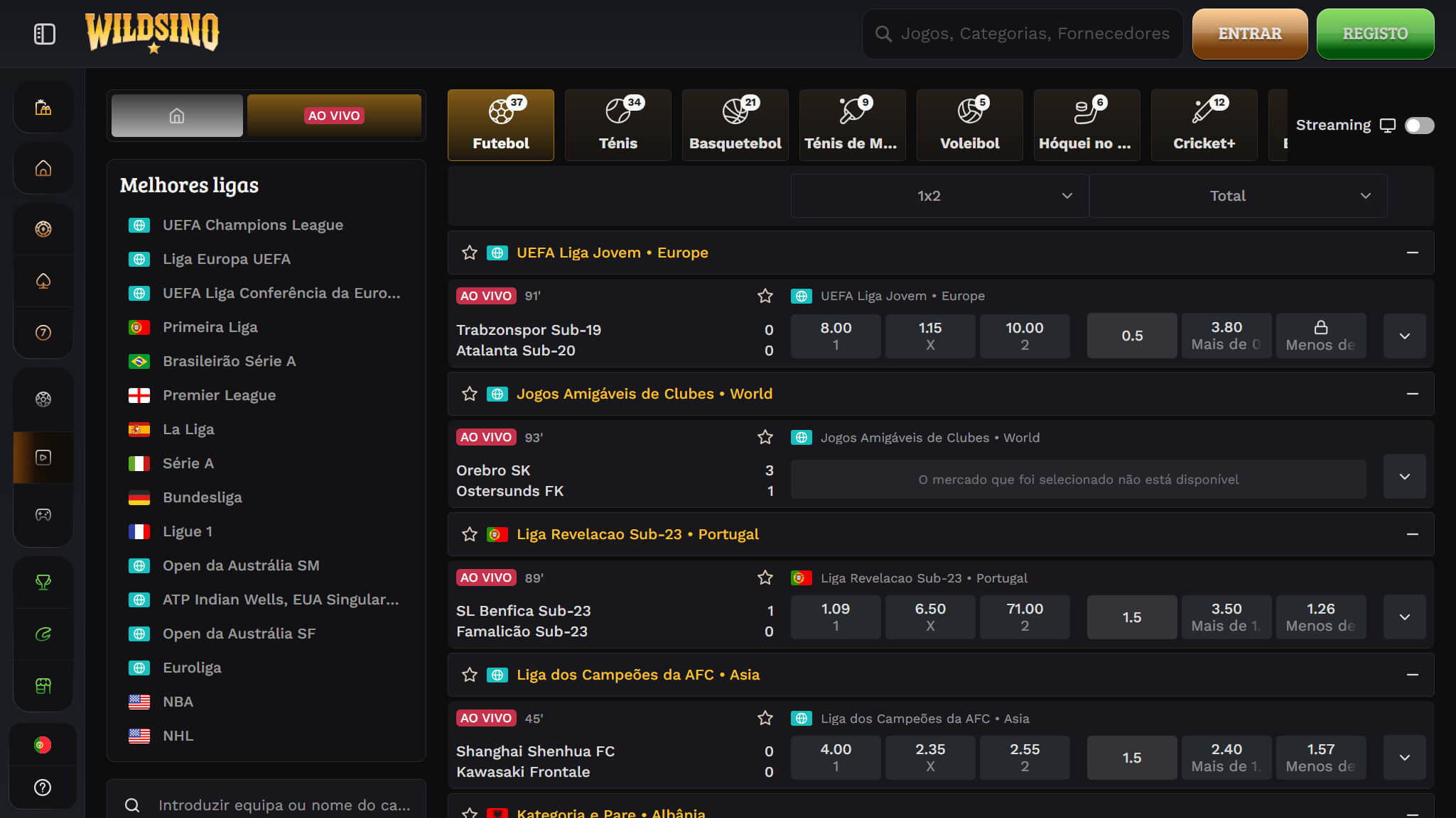 Wildsino Bookmaker-Apostas ao Vivo Portugal, apostasdesportivas.tv