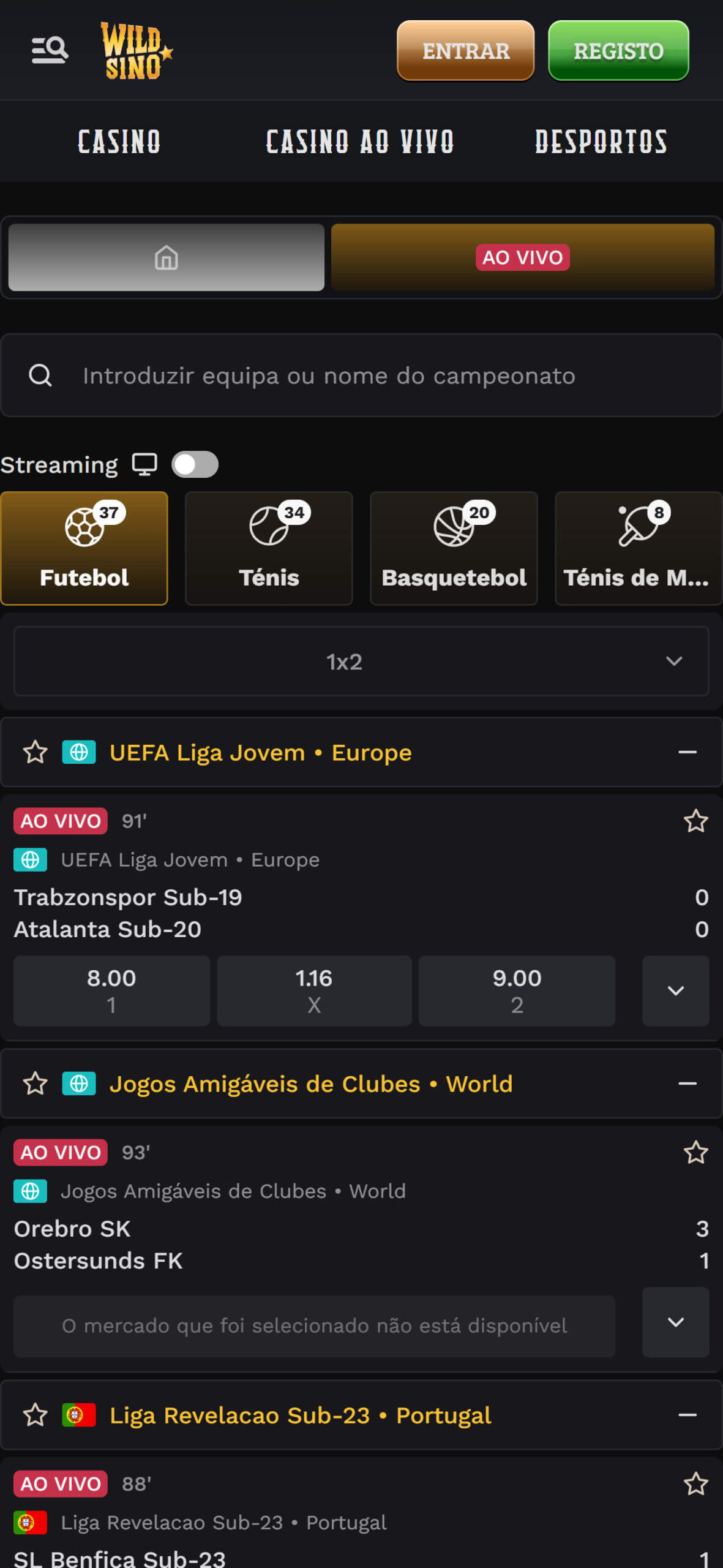 Wildsino Bookmaker-Apostas ao Vivo Portugal (mobile), apostasdesportivas.tv