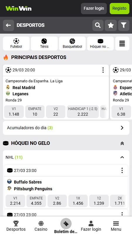 winwin home sport selection