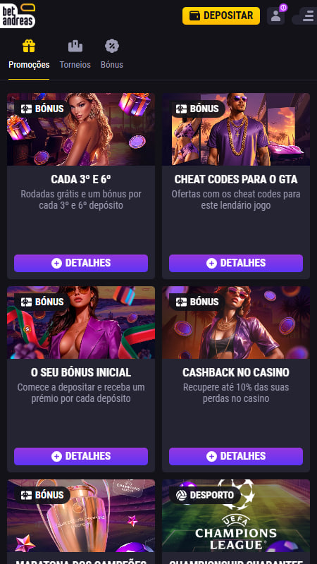 Bónus e Promoções do BetAndreas Casino