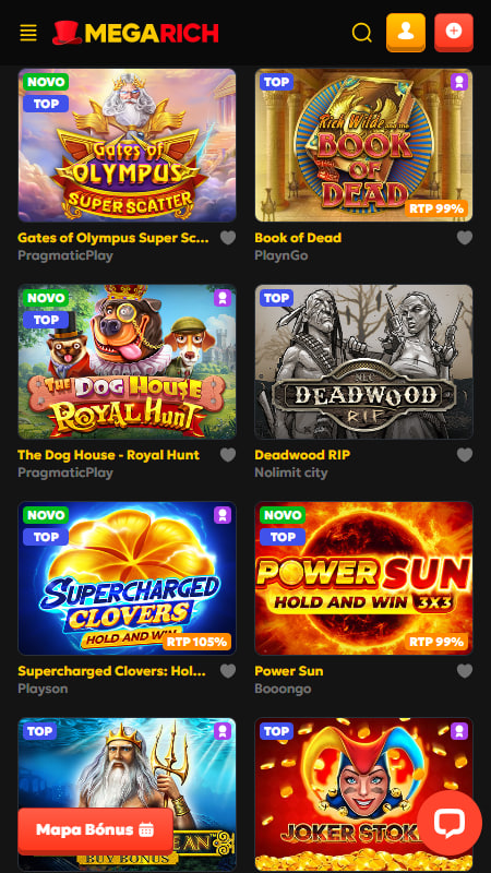 Megarich Secção do Casino