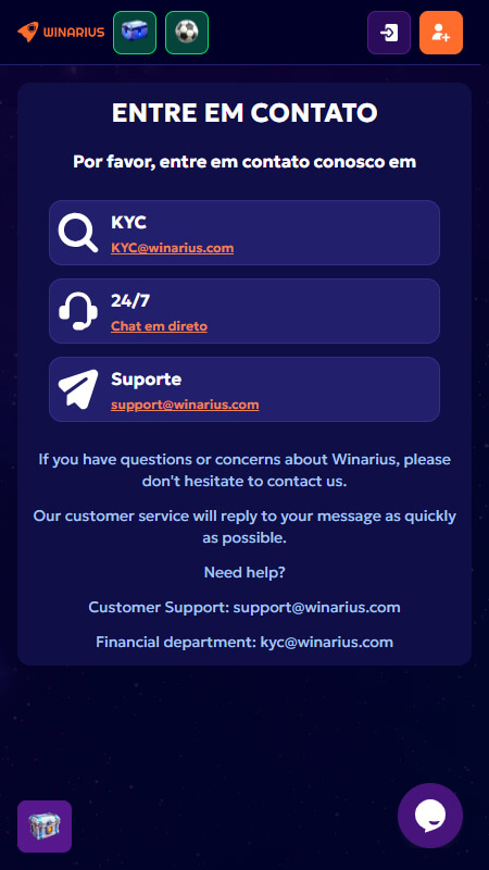 Winarius customers support