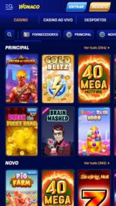 Software e Oferta de Jogos no Wonaco