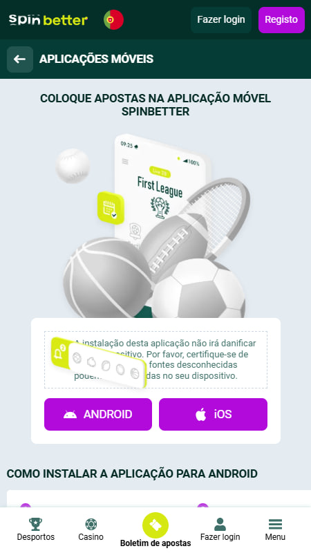 SpinBetter App Móvel 