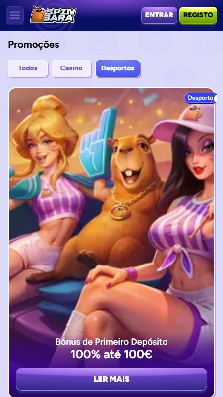 Página de promoções na spinbara