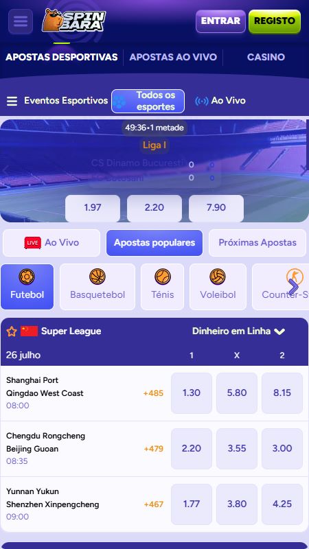 Seção de apostas esportivas online na spinbara