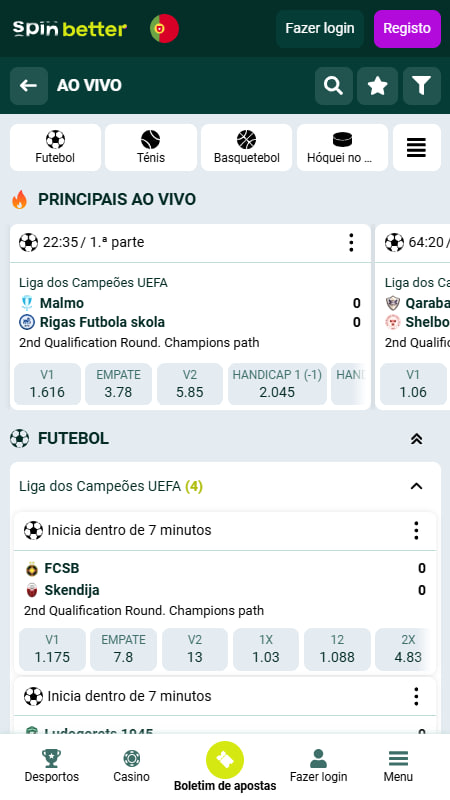 SpinBetter Portugal Apostas ao vivo