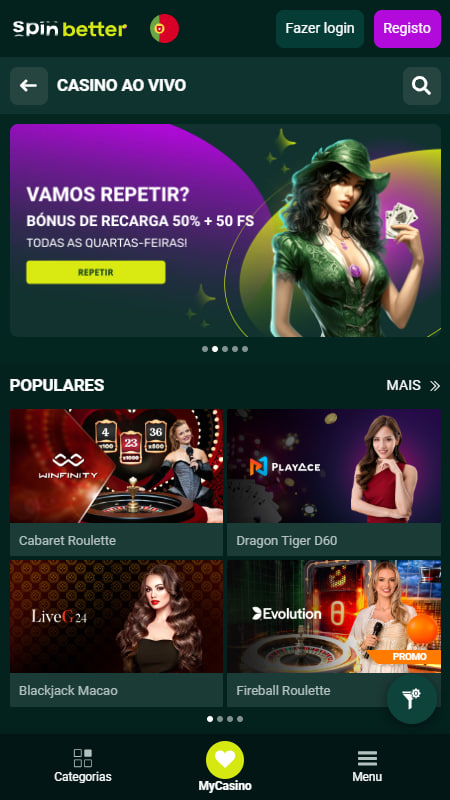 Casino ao Vivo do SpinBetter