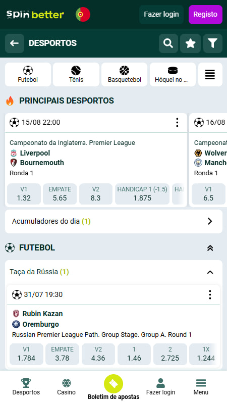 Apostas Desportivas SpinBetter Casino