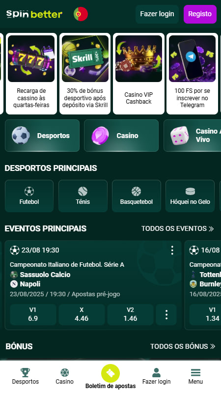 Página Principal SpinBetter Casino