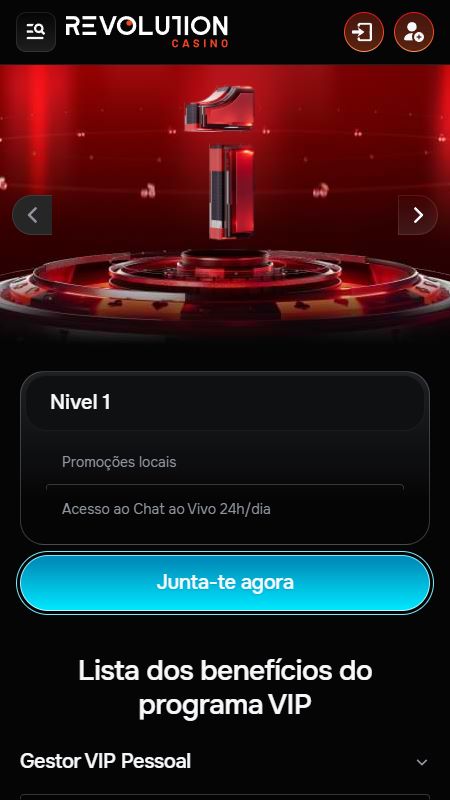 Seção VIP da Revolition Casino