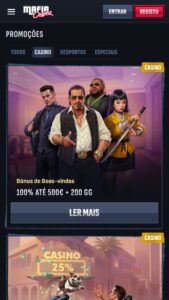 Promoções disponíveis no Mafia Casino