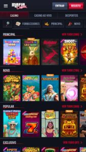 MafiaCasino grande variedade de jogos disponíveis