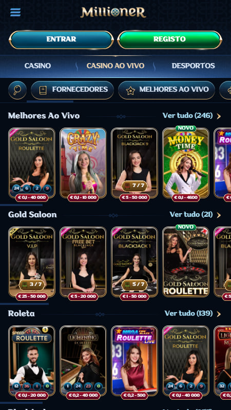 Casino ao Vivo Millioner 