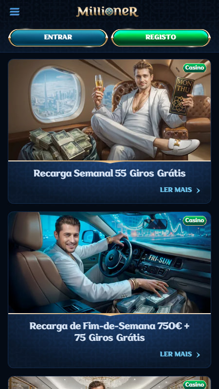 Millioner Casino Bónus e promoções