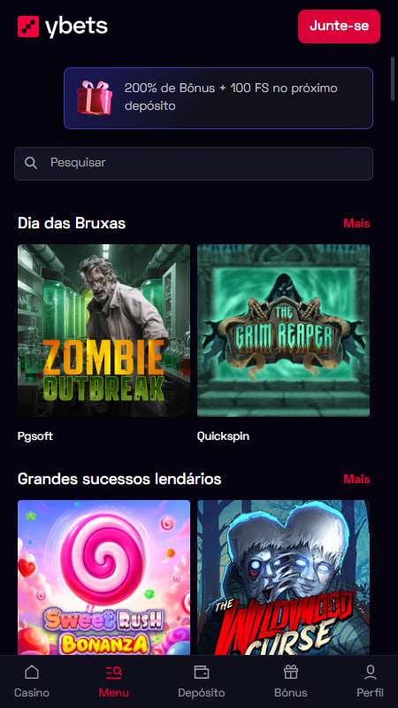 Oferta de Jogos no Ybets