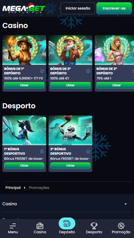 Bónus e Promoções da Megabet Bookmaker