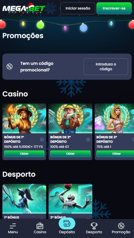 Bónus e Promoções no Megabet Casino