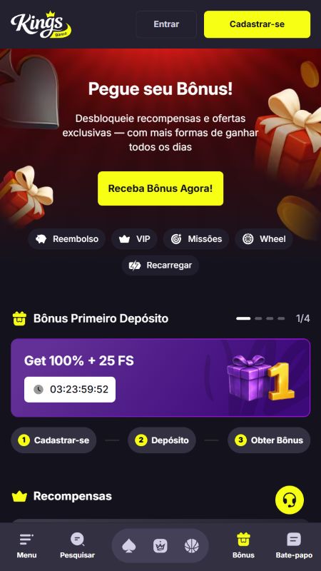 Bónus e Promoções do Kings Game Casino
